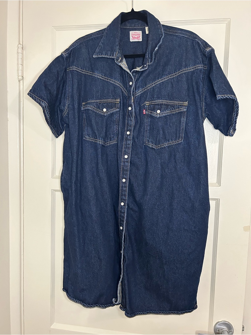 Levi's Dark Blue Denim Western Shirt Dress
